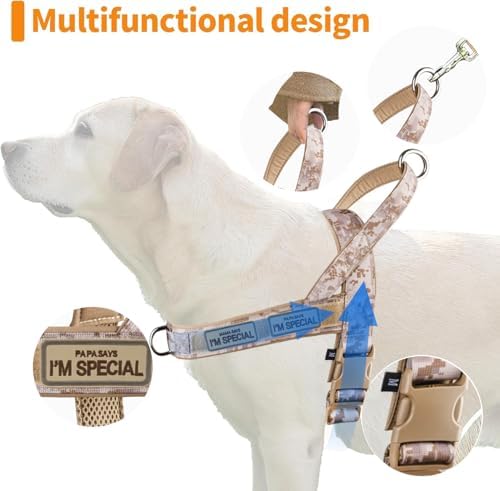 No Pull Dog Harness Brown for Small Medium Large Sized Dogs, Reflective Escape - Image 7