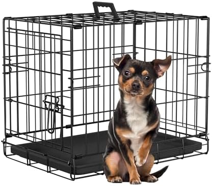 FDW | 18" Foldable Metal Dog Crate | Dark Black | Cage by FDW