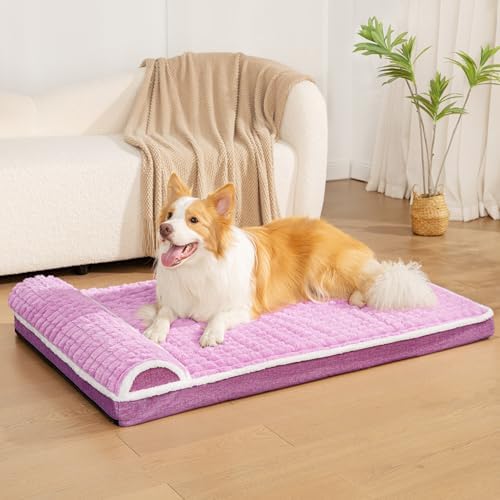 Orthopedic Medium Dog Bed Pillow Pet Sofa Bed 30''X20'' Lilac - Image 2