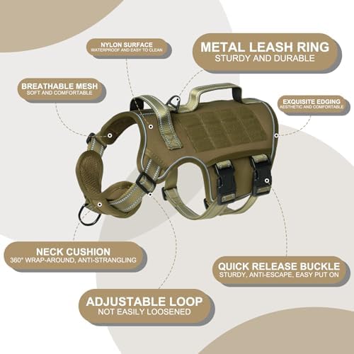 Dog Harness for Large Dogs, No Pull Tactical Vest - Image 5