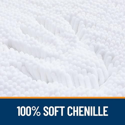 OLANLY Toilet Rugs U-Shaped 20x20, Soft Absorbent Chenille Contour Rugs - Image 3