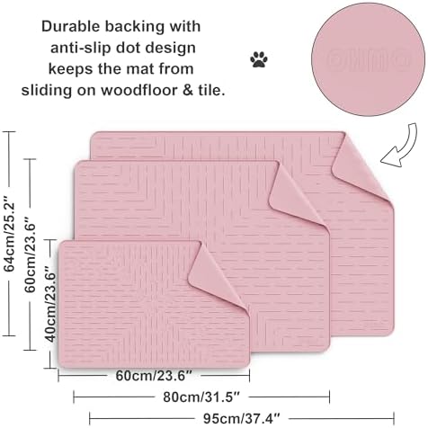 OHMO XL Cat Litter Mat, 37.5x25.2 Silicone Trapping Mat Pink - Image 5