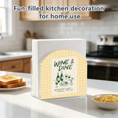 Wine Dine Wine Bottle Print Acrylic Napkin Holder - Image 3