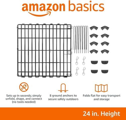 Amazon Basics Foldable Octagonal Metal Exercise Dog Playpen, Indoor/Outdoor Pet - Image 5