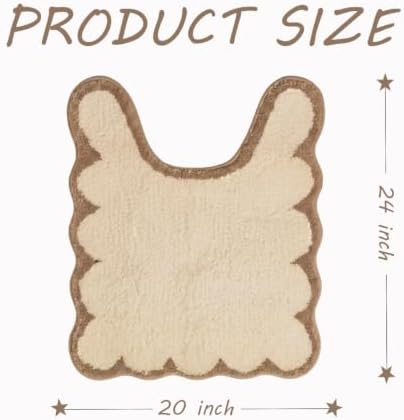 Farmhouse Decor Cute Khaki U Shaped Toilet Mat - Image 2