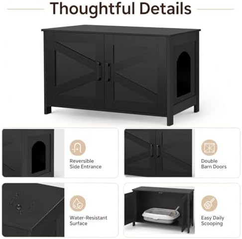 Homhedy 31.5" L Cat Litter Box Enclosure - Image 3