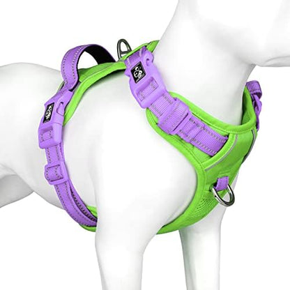 PHOEPET No Pull Dog Harness, Unique Colors Reflective Adjustable Dog Vest by PHOEPET