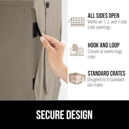 GORILLA GRIP Dog Crate Covers, Wire Kennel Topper, 36 in, Light Taupe - Image 5