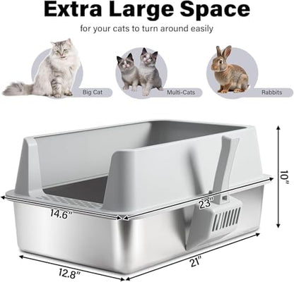 XL Stainless Steel Litter Box - Image 2