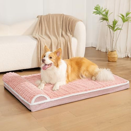 Orthopedic Medium Dog Bed Pillow Pet Sofa Bed 30''X20'' Pink - Image 2