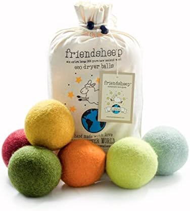 Friendsheep Wool Dryer Balls, Organic Reusable Fabric Softener Alternative by Friendsheep