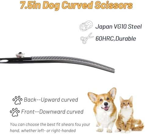 7.5in 25° Curved 56 Teeth Thinning Dog Grooming Scissors - Image 7