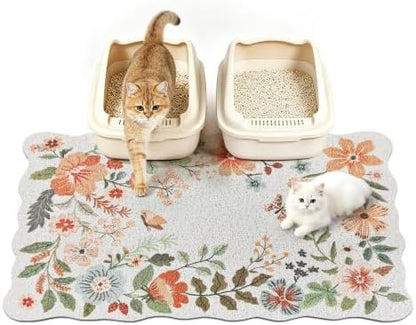Cat Litter Mat, Traps 100% Litter by YOSEPATI