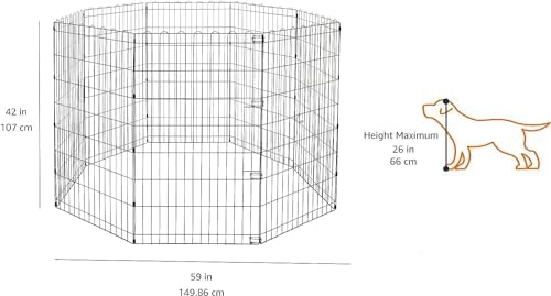 Amazon Basics Foldable Octagonal Metal Exercise Dog Playpen, Indoor/Outdoor - Image 2