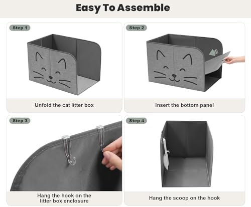 Anti-Leakage Cat Litter Box Enclosure Splash Guard, High Side Cat Box Enclosure - Image 7
