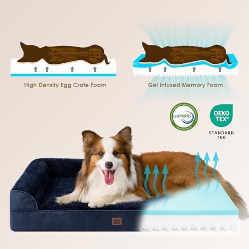 EHEYCIGA Orthopedic Dog Bed Medium Size, Memory Foam Dog Bed - Image 4