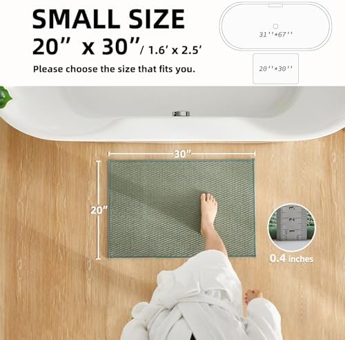 TYUU Bathroom Rugs Non Slip Washable, Super Absorbent Thin Bath Mat Small Quick - Image 2