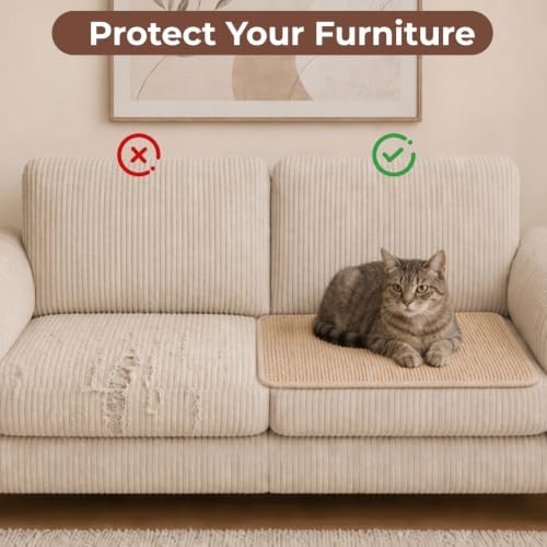 Wall & Floor Mount Cat Scratcher Pad, 23.6 × 15.7 inch Sisal Mat - Image 6