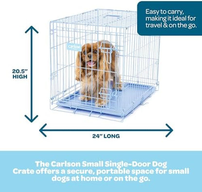 Carlson Pet Products Carlson Compact and Secure Deluxe Blue Metal Dog Crate - Image 2