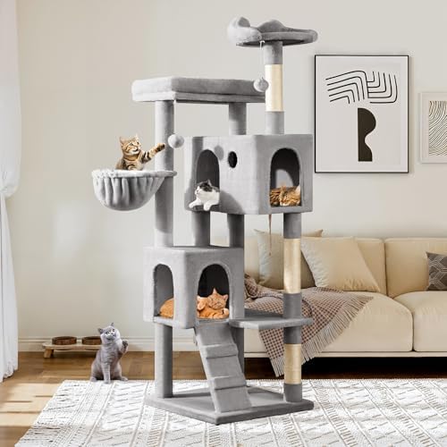 Allewie 64 Inches Multi-Level Cat Tree Tower by Allewie