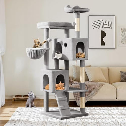 Allewie 64 Inches Multi-Level Cat Tree Tower by Allewie