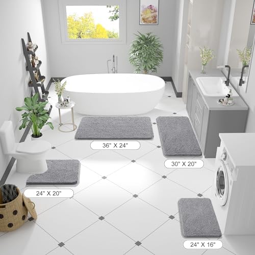 OLANLY Bathroom Rugs 35x24, Extra Soft Absorbent Chenille Bath Rugs - Image 2