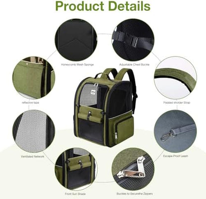 Large Cat Backpack Carrier Expandable Pet Carrier Backpack - Image 3