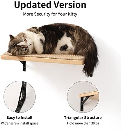 FUKUMARU Cat Wall Shelves, 17 x 10 Inch, Sisal Mat - Image 3