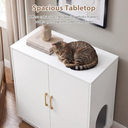 Gitelsnour 30.9'' Litter Box Enclosure Furniture- Hidden Storage - Image 6