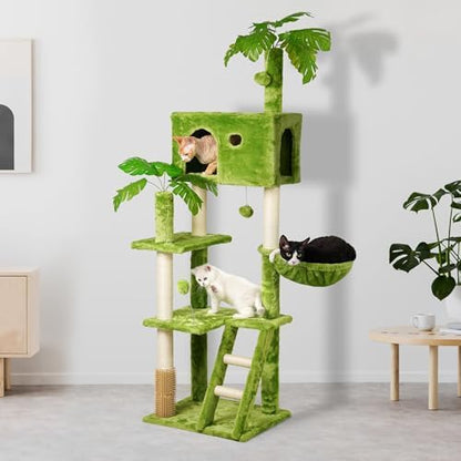 Meecal 65in Tall Cat Tree with Leaves - Image 7