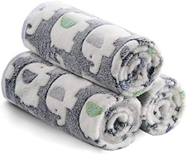 1 Pack 3 Blankets Super Soft Fluffy Premium Cute Elephant Pattern Pet Blanket - Image 6