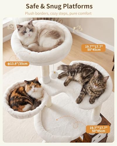 Heybly Cat Tree with Litter Box Enclosure, Modern 64" Hidden Tower HCT105SR - Image 3