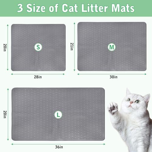 Cat Litter Mat 36" x 20" Waterproof Rubber Litter Box Mat - Image 4