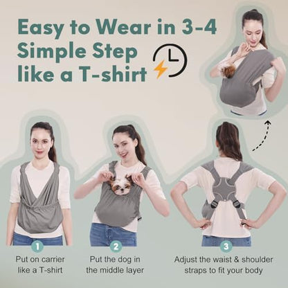 Supet Dog Sling Carrier for Small Pet, Adjustable Hands Free Front Backpack - Image 6