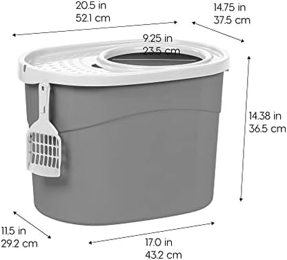 IRIS USA Top Entry Cat Litter Box, Hooded Privacy - Image 2