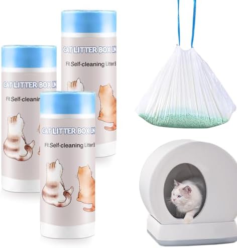 60 Count Self-Cleaning Cat Litter Box Liners Compatible by Joddguu