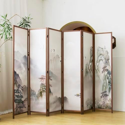 6 Panel Room Divider, 5.6 ft Tall Blackout Folding Privacy Screen - Image 5