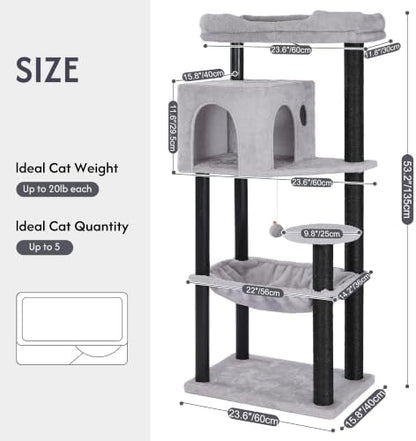 XL Cat Tree for Large Cats 15lbs-53”Cat Tower - Image 2