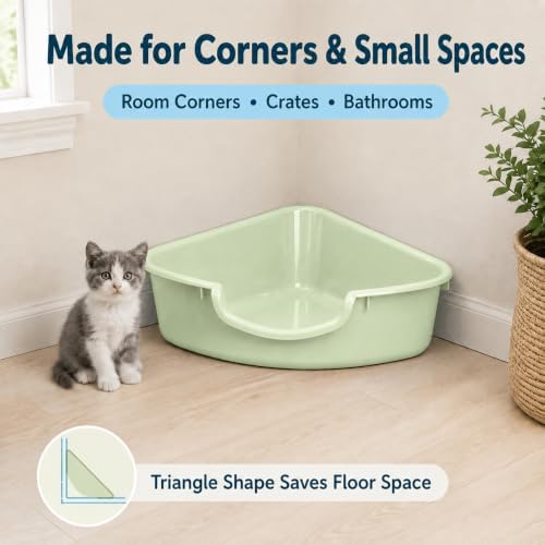 Corner Litter Box, Low Entry Kitten Litter Box - Image 6