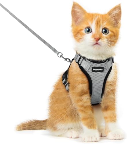 Dooradar Cat Harness and Leash Set, Adjustable and Escape Proof by Dooradar