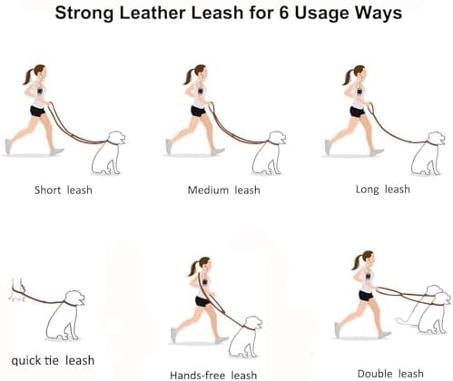 Multi Function 8ft Genuine Leather Hands Free Dog Training Leash - Image 2