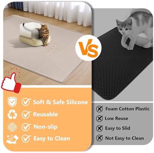 Silicone Cat Litter Mat 50" x 36" Cat Mat - Image 3