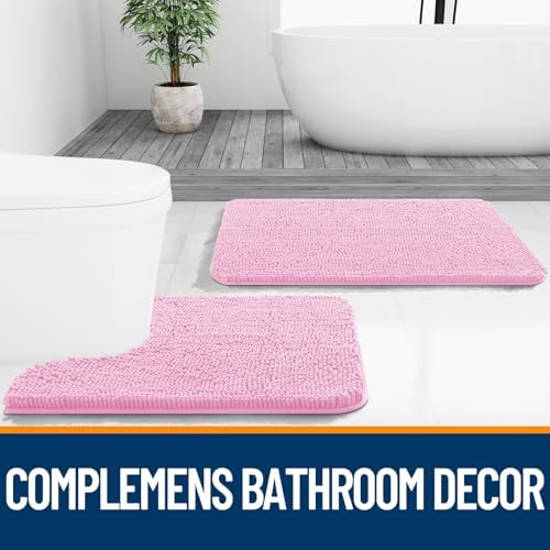 OLANLY Bathroom Runner Rugs 47x17, Extra Soft Absorbent Chenille Bath Rugs - Image 7