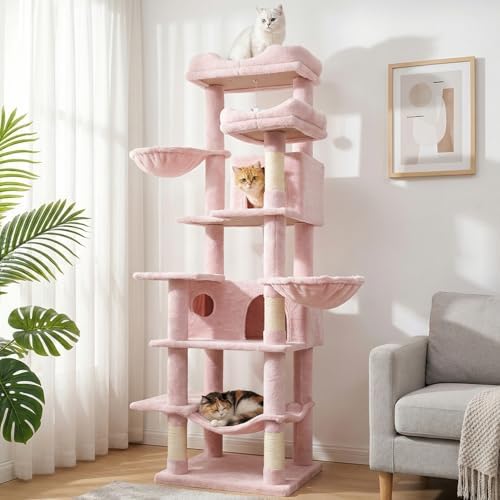 68 Inches Multi-Level Large and Tall Cat Tree Tower by KWOJU