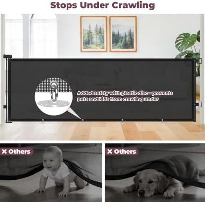 96" Retractable Baby Gate, Long Mesh Dog Gate - Image 3
