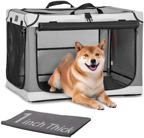 PETSFIT Portable Dog Crate for Medium Dogs, – 30" Soft Dog Travel Crates by Petsfit