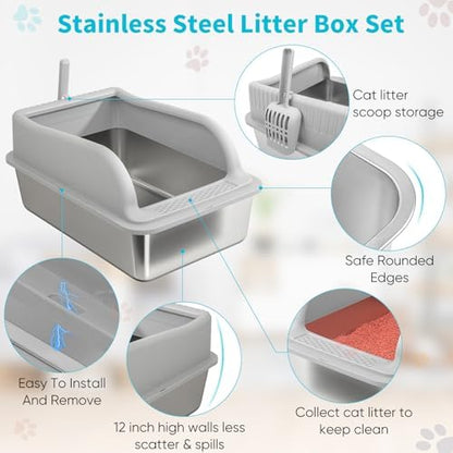 Enclosed Stainless Steel Litter Boxes - Image 3