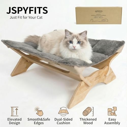 JSPYFITS Elevated Cat Bed Hammock, Raised Cat Bed - Image 3