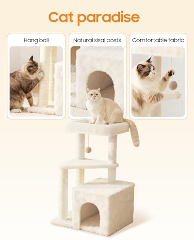 Cat Tree Tower for Indoor Cats, 33 Inches Multi-Level Cat Condo - Image 3