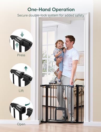 Babelio 36" Tall Pet Gate with Cat Door, CatPrivilege III - Image 5
